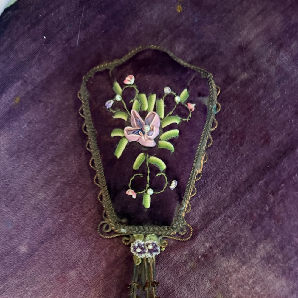 Elegant Purple Embroidered Pendant